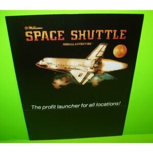 Space Shuttle Pinball FLYER Original Foldout Artwork Nasa Defender Aircraft 1984